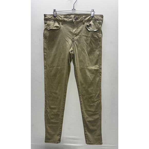 American Eagle Outfitters Super Super Stretch Chinos Pants Size 12 Regular Khaki - Picture 1 of 8